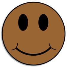 Light Brown Smiley Face - Circle Sticker Decal 3 Inch - Smile Happy