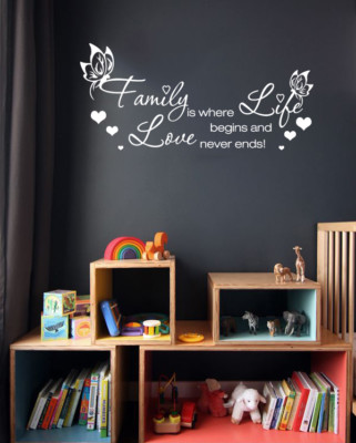 CITAZIONE DA MURO FAMIGLIA LOVE ADESIVO PARETE Decalcomania Artistica V35 - Foto 7