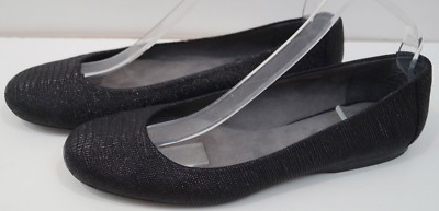 Stuart Weitzman schwarze flache Leder-Slipper in Schlangenhautoptik