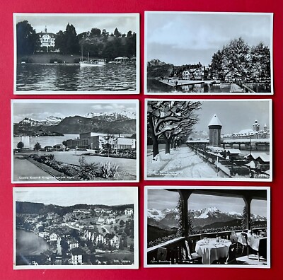 6 x Foto AK LUZERN Schweiz 1934/35/38 Hotel Kastanienbaum, Kongresshaus ( 149311