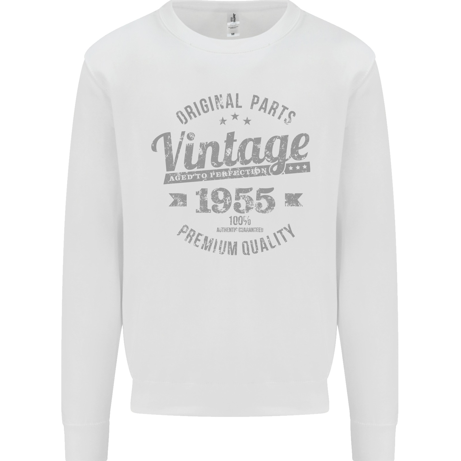 Vintage Year 70th Birthday 1955 Mens Sweatshirt Jumper White