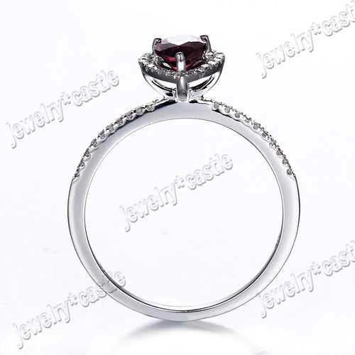 Solid 14k White Gold Engagement 7x5mm Pear Cut Tourmaline Diamond Ring Setting - 第 8/8 張圖片