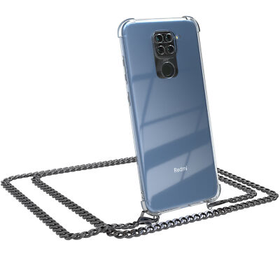 Für Xiaomi Redmi Note 9 / Redmi 10X 4G Handyhülle Umhängen Kordel Kette Grau