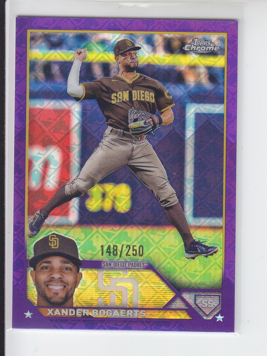 2023 Topps Chrome Logofractor XANDER BOGAERTS Purple Refractor /250 Padres #44