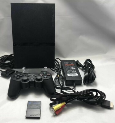 Sony PlayStation 2 Slim Launch Edition Charcoal Black Console (Read Description)