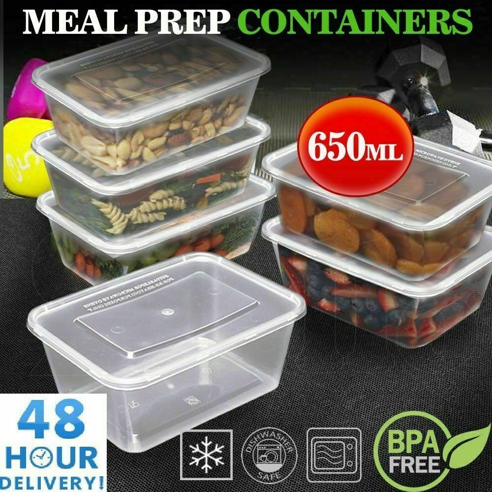 Clear Plastic Quality Containers Tubs with Lids Microwave Food Safe