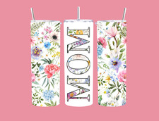 Mom Spring Flower 20 oz Sublimation Skinny Tumbler, Perfect gift for Mom