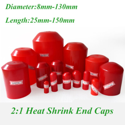 2:1 Heat Shrink End Caps Adhesive Glue Lined All Sizes Red 1-10PCS Insulation