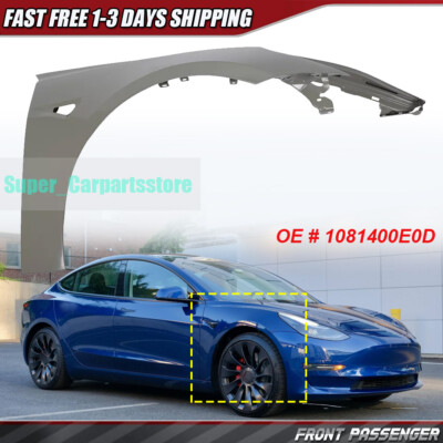 New Fender For 2017-2023 Tesla Model 3 Front Passenger Side Primed #1081400E0D