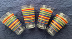 Greenbrier International Fiesta Striped Tumblers 16oz Set of 4 EUC — photo 1