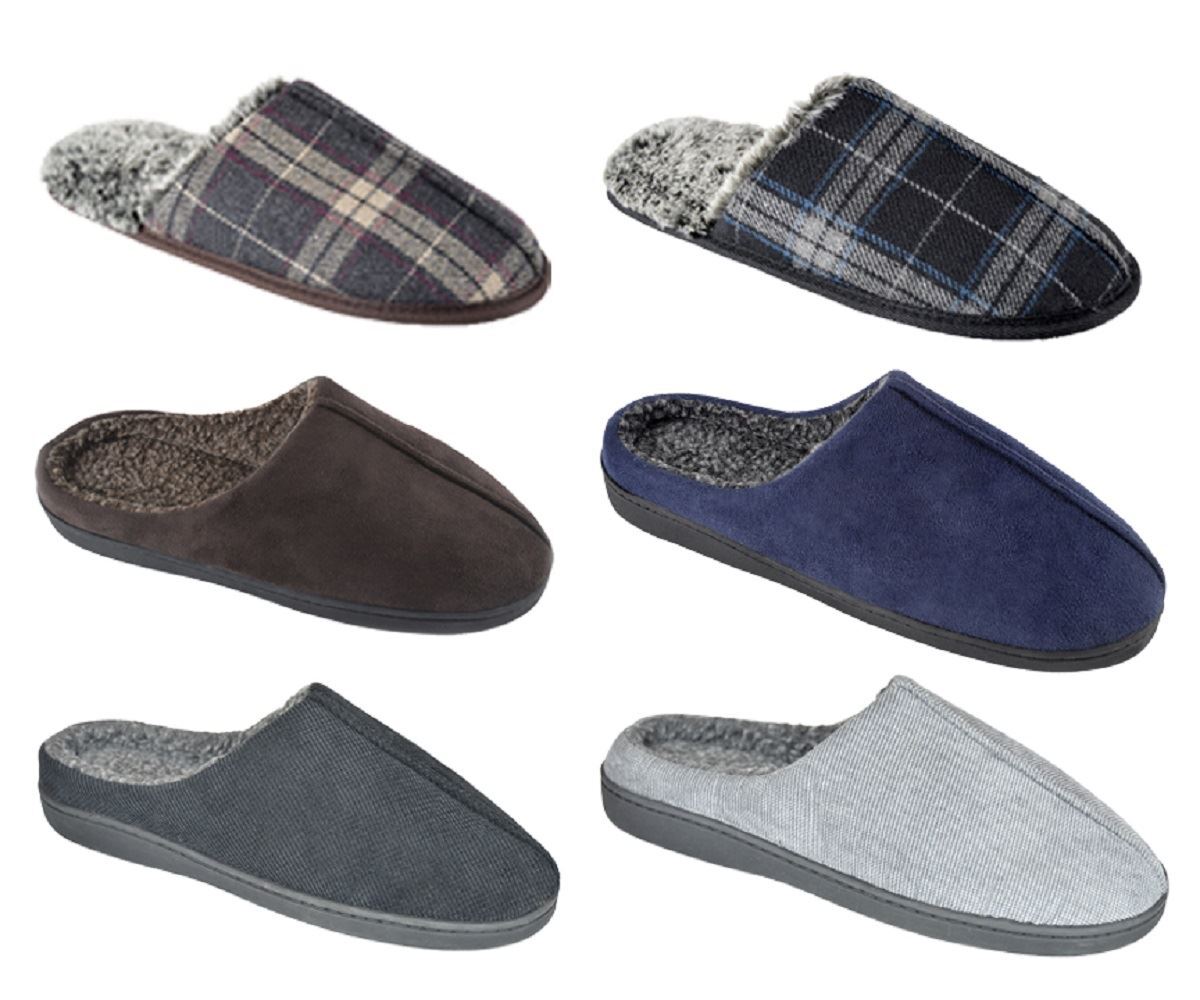 SAOLA Pantofole memory foam da uomo calde e confortevoli mulo slip on pile foderate casa pantofola