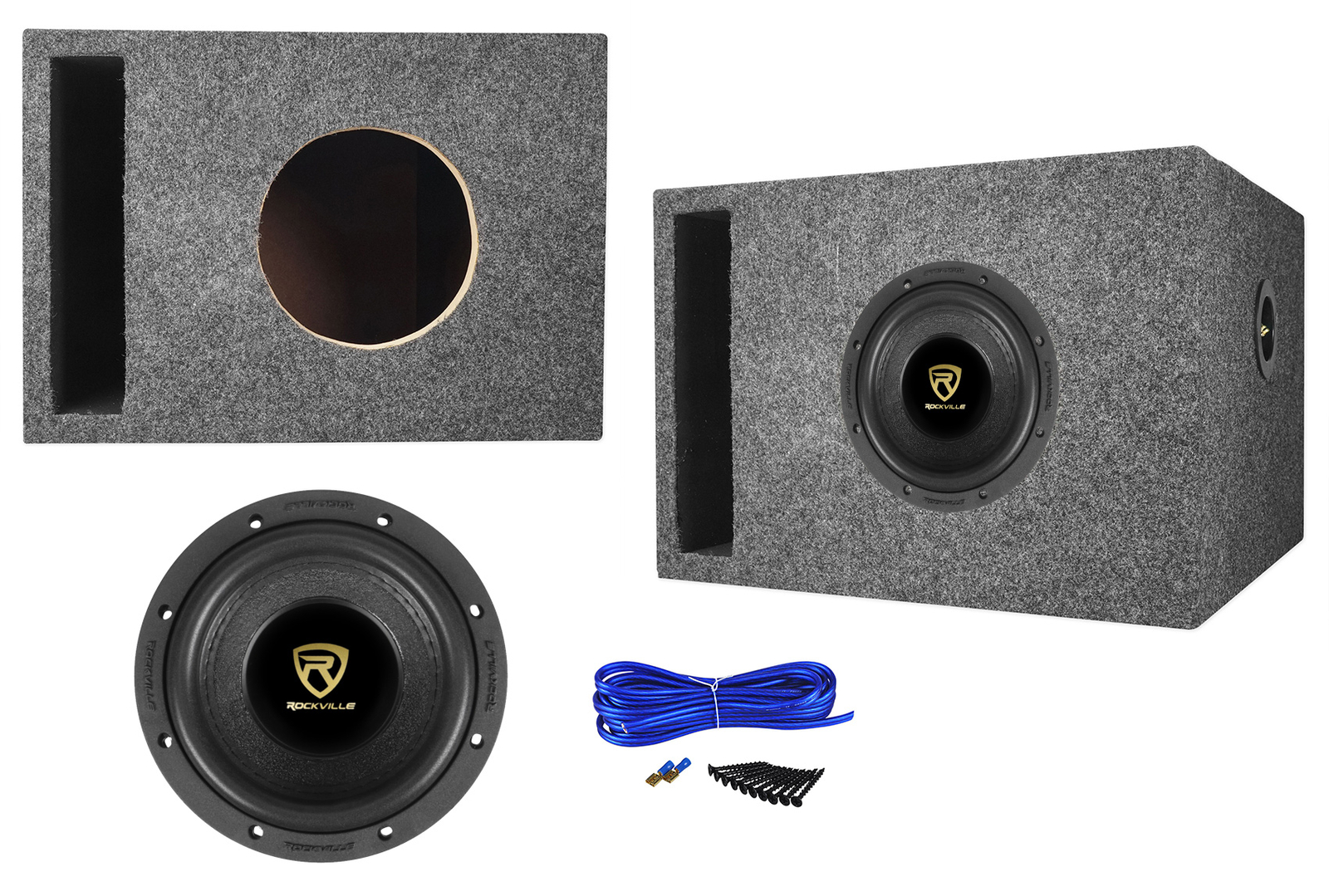 Автомобильный аудиосистемный сабвуфер Rockville W65K9D4 65 мощностью 1000 Вт Вентилируемый корпус сабвуфера 16690₽
