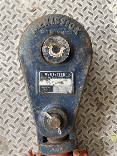 McKissick BLK N-421 12 Ton Snatch Block 6" Sheave 3/4 - 7/8 Rope RFID Equipped A - Picture 17 of 18