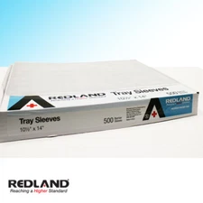 REDLAND Tray Sleeves Size B 10.5” x 14” Clear Disposable Dental Vet 500/Box -