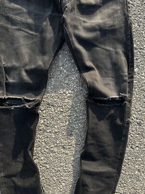 Fear of God Fourth Collection Black Button Fly Zipped Hem Jeans