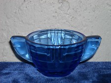Akro Agate Small Stacked Disc and Interior Panel Sugar Cobalt Blue