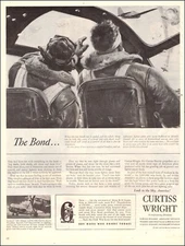 1944 WW2 Ad CURTISS WRIGHT AIRCRAFT Engines Power P-47 Bomber Escorts  121624