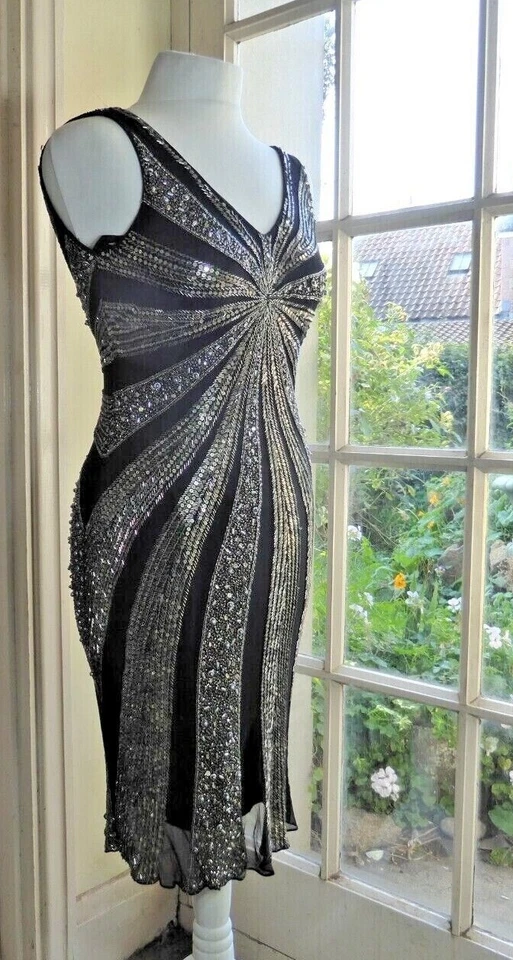 SOUSOURDA ~ Designs by Penny ~ украшенный вечеринки/вечернее платье - шелк - M - Изображение 4 из 4