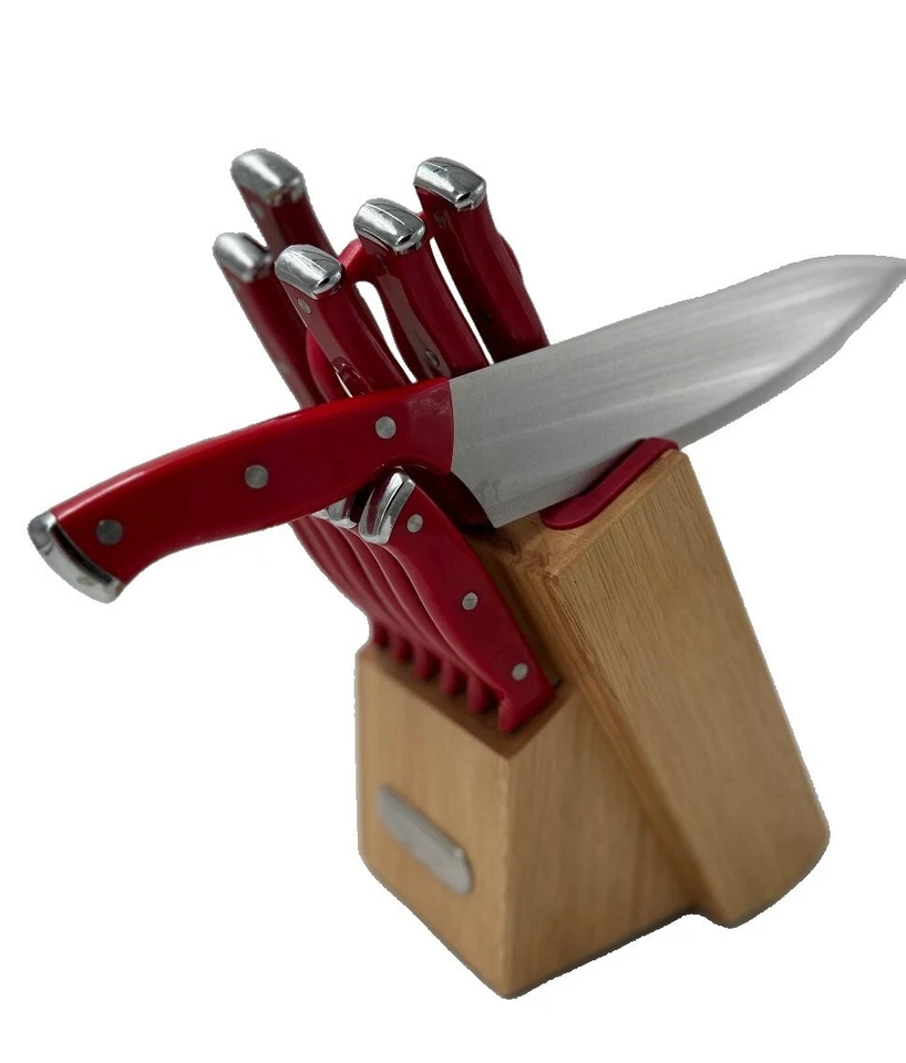 **Juego de bloques de cuchillos triple remachado Farberware Edgekeeper de 14 piezas con afilador incorporado Foto 3 de 4