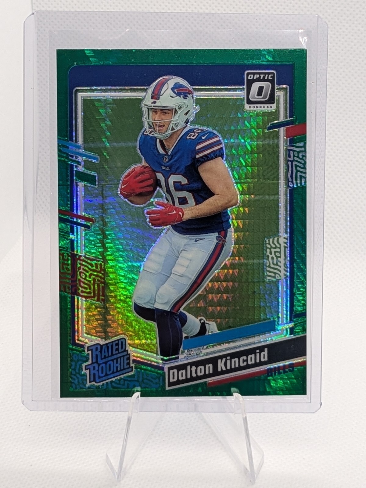 Dalton Kincaid GREEN HYPER PRIZM 2023 Donruss Optic #211 Rated Rookie RC Bills