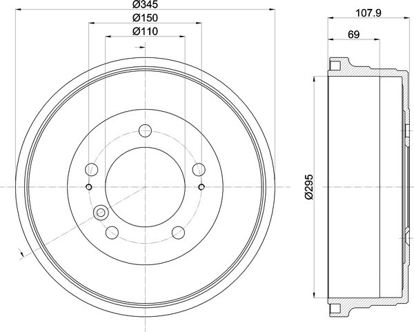 For Toyota Land Cruiser 4.2 D 4x4 TD 24V 4.5 Mintex Brake Drum Rear Axle