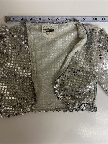 Girl Short Sleeve Sequins Bolero Shrug Open Front Cardigan Dress Up Cover Up - Picture 13 of 13