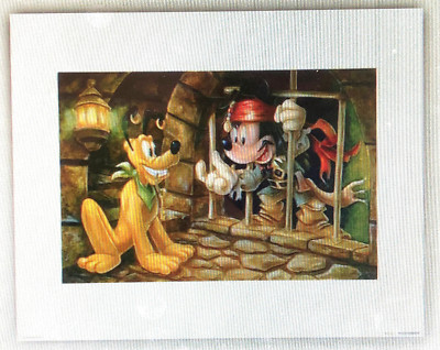 Disney Mickey Mouse Pirate in Jail Pluto Dog with Key Art Print  16 x 20 Pirates