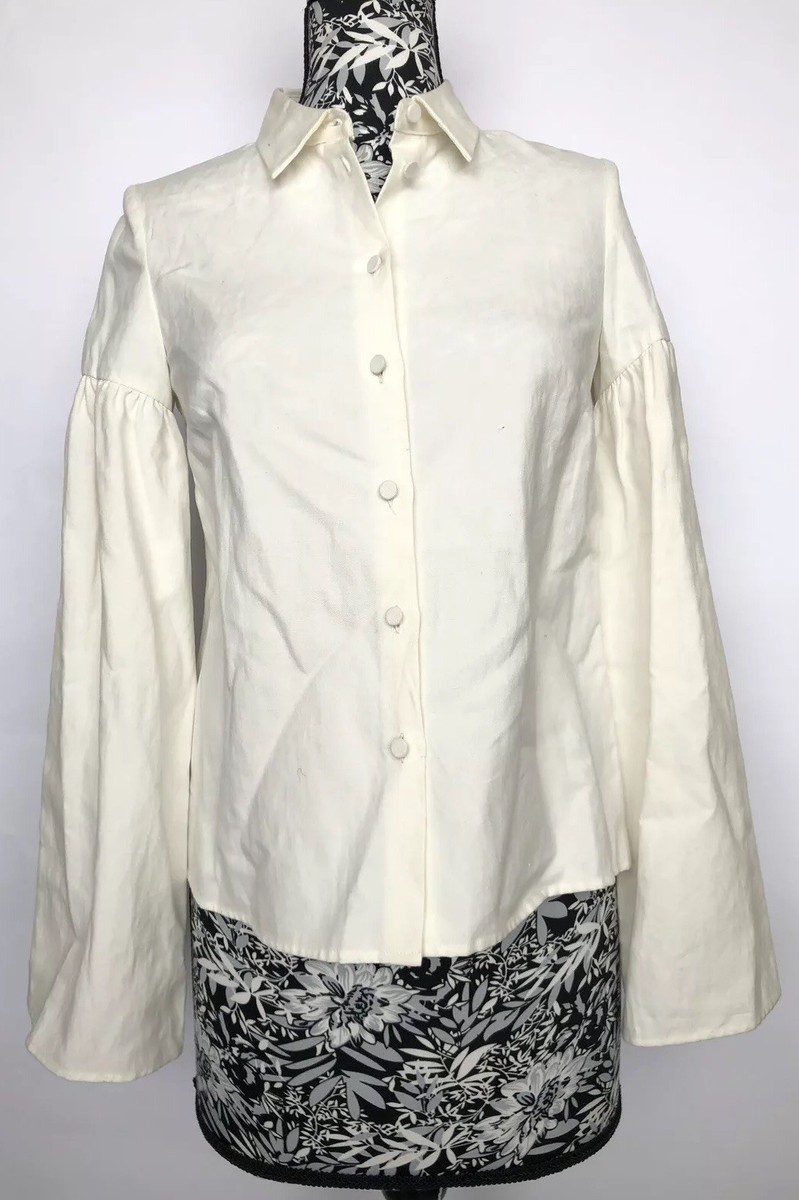 Co Women Shirt Size S NWT Ivory Linen Cotton Button Down Shirt Puff Long Sleeve | eBay Co Women Shirt Size S NWT Ivory Linen Cotton Button Down Shirt Puff Long Sleeve | eBay