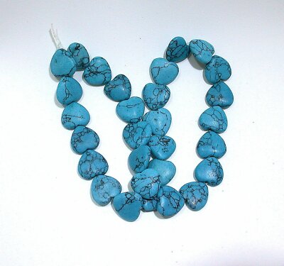 15mm Heart Synthetic Turquoise Gemstone Gem Stone Bead 15 Inch Strand STB3