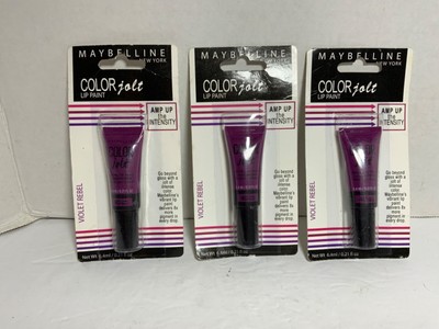Lot Of 3 Maybelline NY Color Jolt -Violet Rebel-Intense Lip Paint 0.21 Oz- New