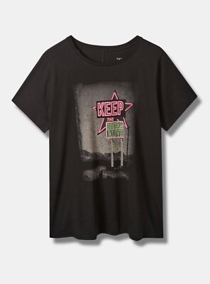 Torrid Keep The Dream Alive Vintage Cotton Crew Tee Black 00 M L 10 #H05690