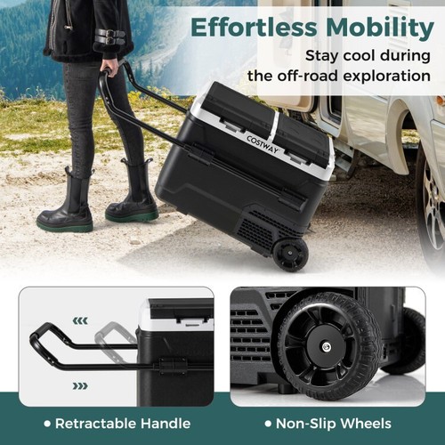 53 QT Portable Camping Compressor Cooler Car Refrigerator Freezer With Dual Zone - Picture 7 of 11