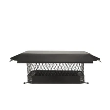 Chimney Cap Black Galvanized Steel 16 in. x 12 in. Bolt-On Single Flue Top Mount