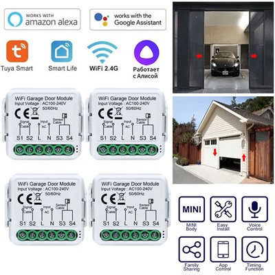 1/2/4x Alexa Google aktiviert Tuya Smart Life Wifi Garage Toröffner Controller