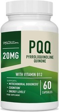 SM Nutrition PQQ Supplement 20mg Mitochondrial Biogenesis  Energy Optimizer 60c