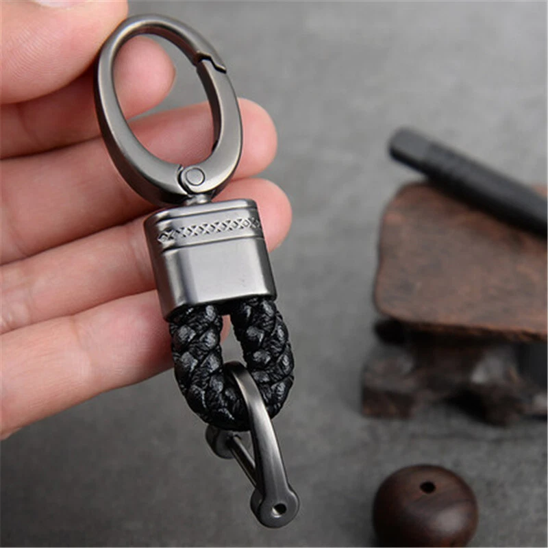 Key Chain Ring Keychain Creative Metal Keyfob Leather Car Keyring Men Gift