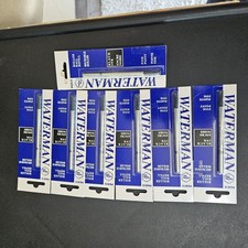 Waterman roller ball refill lot of 8 Black ink fine point Paris NOS