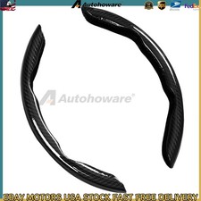 Black Universal Segmented Anti-slip Carbon Fiber Hard Car Steering Wheel Cover A