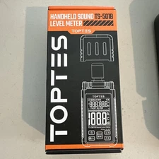 TopTes TS-501B Handheld Sound Level Meter for Decibels Black/Orange NIB