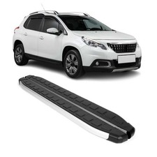Seitenschweller Seitenbretter Trittbretter für Peugeot 2008 2013-19 Alu Schwarz