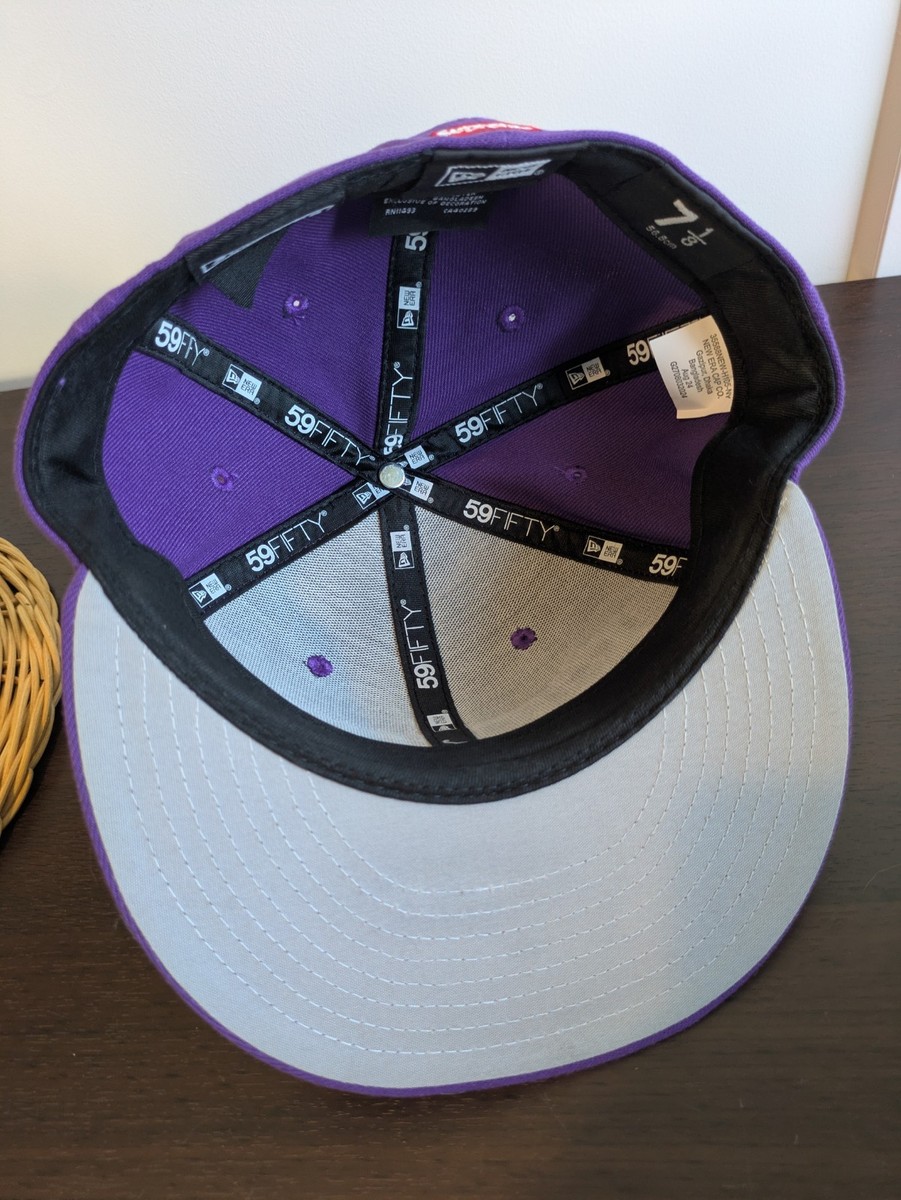Supreme x New Era Mister Cartoon Purple Fitted Snapback Hat Size 7