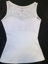 SPANX Hide & Sleek Women Size Medium Lace Bateau Neck Cami White Control Top
