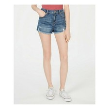 Rewash shorts women's size 9/29 blue super high rise frayed