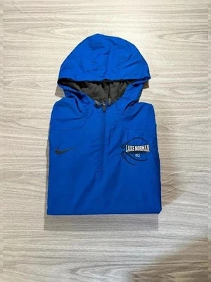 Nike Basketball Lake Norman Wildcats Coupe-vent 1 2 Zip, Bleu, Logo Brodé #CV1 - Photo 1/4
