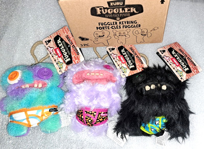 Fuggler Ugly Monster Schlüsselanhänger - Box mit 3 x 5'' Serie 4 Gaptooth, Grinsen & Weirdo