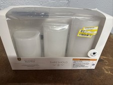 Threshold LED Pillar Candle Set 3pk 6in H X 2.95 White Black Wick