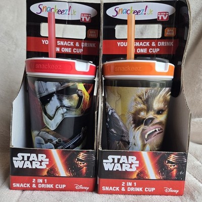 Snackeez Jr. Star Wars 2-in-1 Snack & Drink Cups. NEW SET of 2. Chewy & Kylo Ren