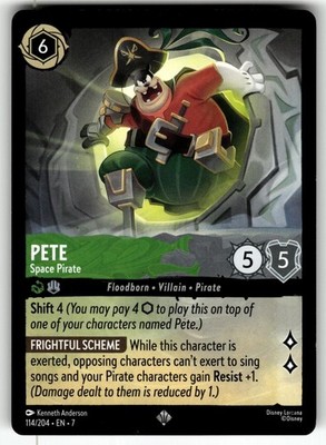 Pete - Space Pirate 114/204 Super Rare Archazia's Island Lorcana Near Mint