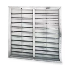 Dayton 4C835 36 In 39"H-W 5.75"L Aluminum Fan Wall Shutter, 36-1/2 In X 36-1/2