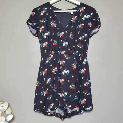 Her Universe Marvel Captain America Black Floral Romper Size Small Superhero